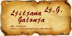Ljiljana Galonja vizit kartica